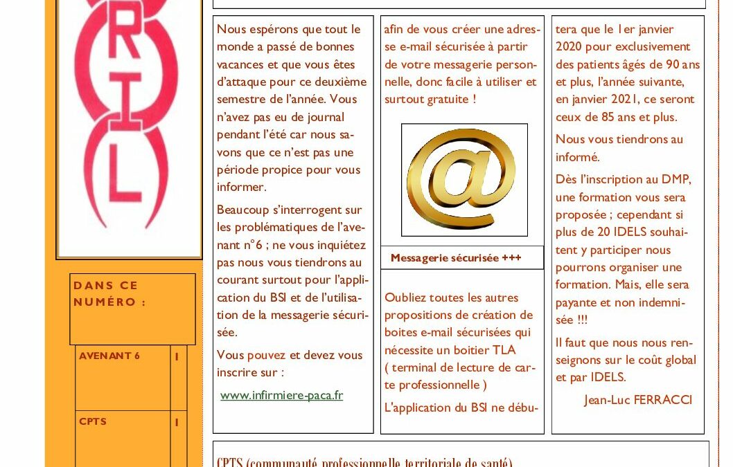 ERIL INFORMATIONS SEPTEMBRE 2019