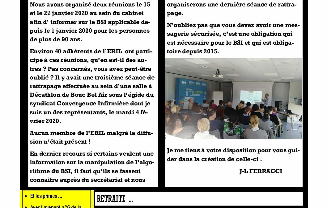 ERIL INFORMATIONS FEVRIER 2020